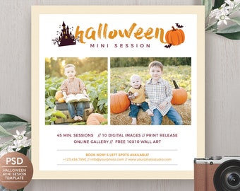 Halloween Mini Session Template: Photographer Flyer (PSD, Instant Download)