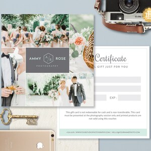 Modèle de carte-cadeau photographie, modèle de chèque-cadeau Photoshop pour photographe, conception de carte-cadeau - TÉLÉCHARGEMENT IMMÉDIAT - GC004