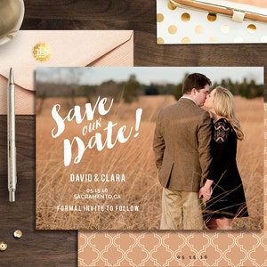 Save the Date Template for Photographer, Engagement Announcement Card, Photography Templates, psd Printable Save The Date Postcard - SD001