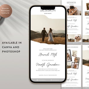 Session Reminder Photography Email Canva Template, Photography Email Newsletter, Newsletter Photoshop Template - INSTANT DOWNLOAD SR002