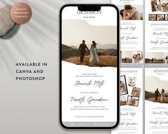Photography Session Reminder Email Template: Canva & Photoshop (Instant Download)