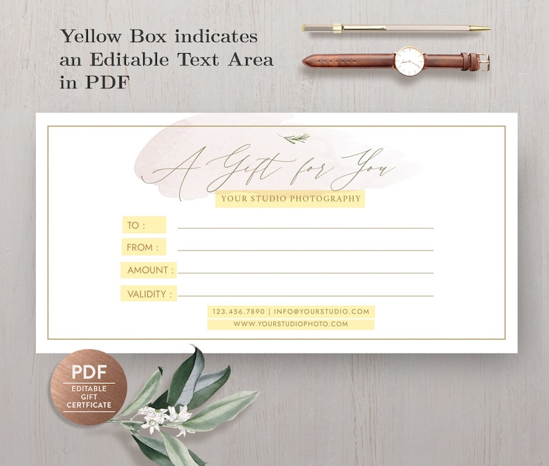 Editable Gift Certificate Templates Printable Photography