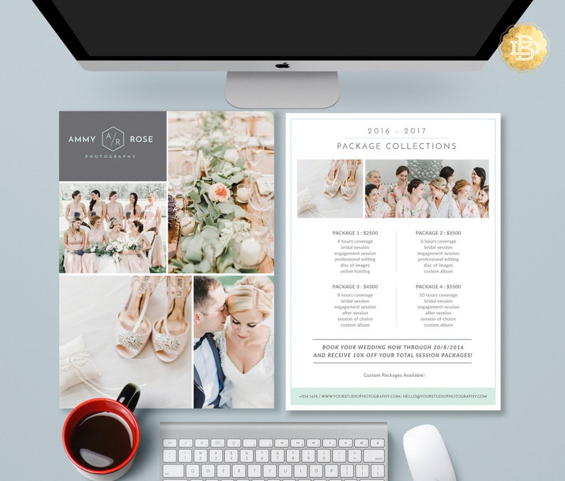 Sjabloon fotografieprijsblad: minimalistisch Photoshop-ontwerp (INSTANT DOWNLOAD) afbeelding 1