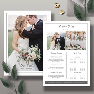 Pricing Guide Template, Photography Pricing Design, Minimalist Design Price List Template for Photographers - INSTANT DOWNLOAD - PG001