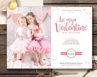 Valentine Mini Session Template for Photographer, Photography Mini Session Marketing Card, Valday Mini Session - INSTANT DOWNLOAD - MS020