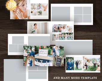 10x10 and 12x12 Photo Book Album Template Design, Photography Album Photoshop Template for Photographer - INSTANT DOWNLOAD - PA001