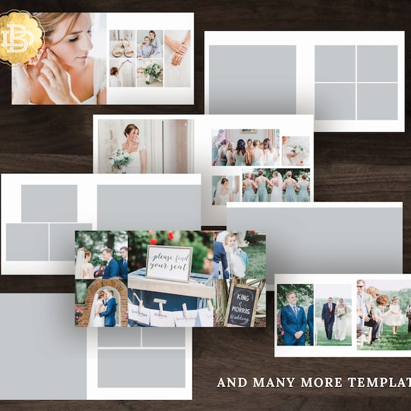 10x10 and 12x12 Photo Book Album Template Design, Photography Album Photoshop Template for Photographer - INSTANT DOWNLOAD - PA001