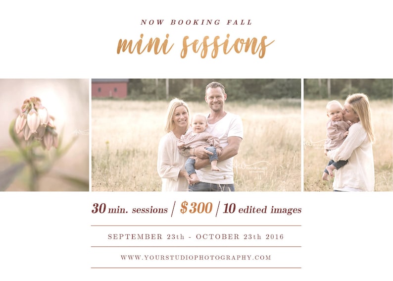 Fall Family Mini Session Template: Photographer Marketing Flyer ...