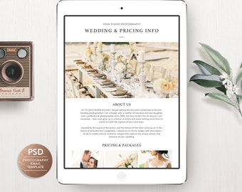 Photography Email Template, Wedding Photography Email Newsletter Template, Newsletter Template for Photographer - INSTANT DOWNLOAD PE001