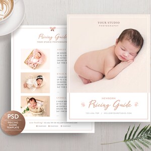 Pricing Guide Template, Photography Pricing Design, Price List Trifold Brochure Template for Photographers - INSTANT DOWNLOAD - PG008