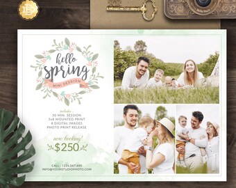 Spring Mini Session Template: Photographer Marketing Board (INSTANT DOWNLOAD)