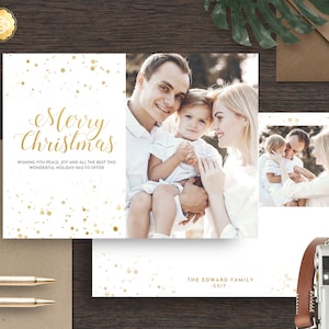 Christmas Card Template: Elegant Holiday Photo Card (PSD, Instant Download)