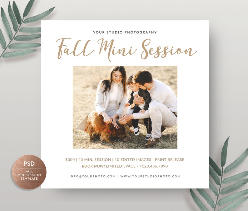 Fall Mini Session Template: Photographer Marketing Flyer (PSD) - Etsy
