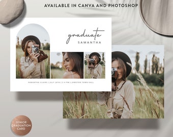 Senior Graduation Announcement Template: Canva & Photoshop (Instant Download)