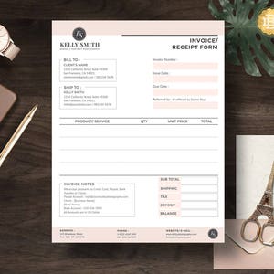 Invoice Template for Senior Photographer, Photography Invoice Receipt Form in MS Word and Adobe Photoshop - INSTANT DOWNLOAD - IRF003