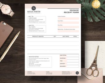 Invoice Template for Senior Photographer, Photography Invoice Receipt Form in MS Word and Adobe Photoshop - INSTANT DOWNLOAD - IRF003