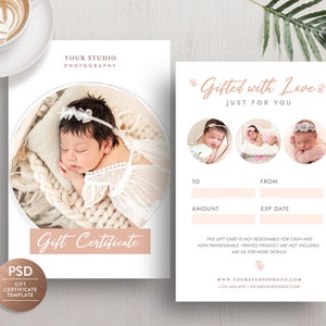 Fotografie Geschenkkarte Vorlage, Photoshop Geschenkgutschein Vorlage für Fotografen, Geschenkkarten Design - INSTANT DOWNLOAD GC010