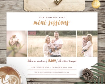Fall Family Mini Session Template for Photographer, Mini Session Marketing Flyer, Holiday Mini Session Template - INSTANT DOWNLOAD - MS007
