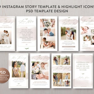 Instagram Stories & Highlight Icons Bundle Template for Photographer - Instagram Story Template - Photography INSTANT DOWNLOAD IS010
