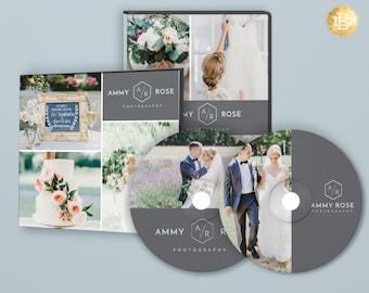 CD dvd Label Design Template, cd dvd Cover Template Design, Wedding Marketing Template Design for Photographers - INSTANT DOWNLOAD - CD001