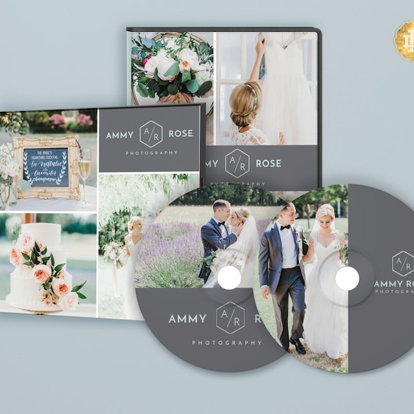 CD dvd Label Design Template, cd dvd Cover Template Design, Wedding Marketing Template Design for Photographers - INSTANT DOWNLOAD - CD001