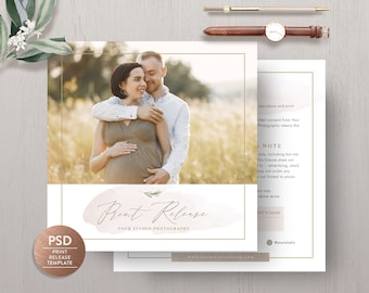 Print Release Template for Photographer, Photo Print Release Photoshop Design Template, Photo Marketing Template - INSTANT DOWNLOAD PR005