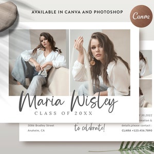 Graduation Announcement Canva Template, Graduation Invitation Photoshop Template, Graduation Card Template - INSTANT DOWNLOAD SG014