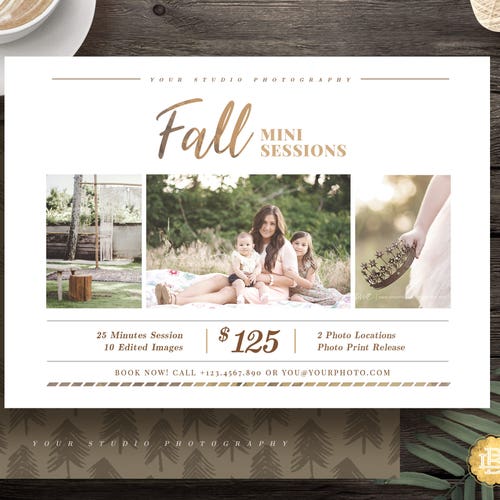 Fall Mini Session Template Photography Marketing Photoshop - Etsy