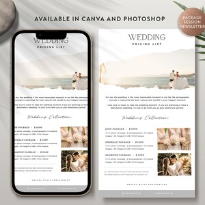 Photography Pricing Session Newsletter Canva Template, Email Newsletter Template, Pricing Guide Photoshop Template - INSTANT DOWNLOAD SN001