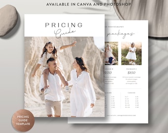 Photography Pricing Guide Template: Canva & Photoshop (Instant Download)