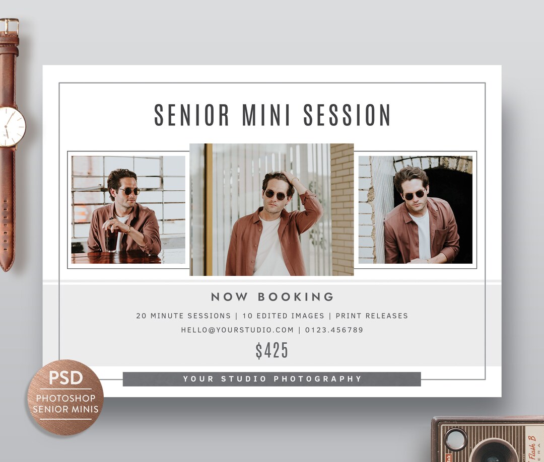 Senior Mini Session Template: Photographer Marketing Card (PSD) - Etsy