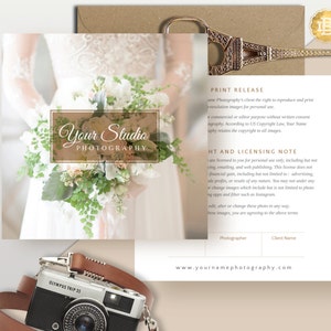 Print Release Template for Photographer, Print Release Photoshop Template, Digital Photo Marketing Template - INSTANT DOWNLOAD - PR001