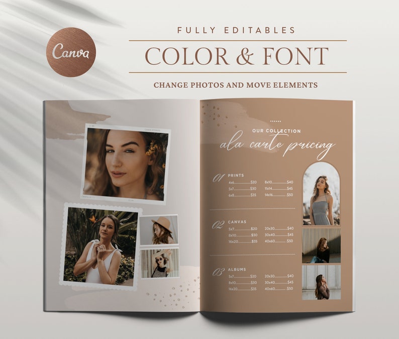 Senior Welcome Guide, Senior Photography Client Guide, What to wear, Senior Pricing Guide , Editable CANVA Magazine template, Senior Style image 2