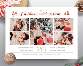 Christmas Mini Session Template: Holiday Photography Flyer (PSD)