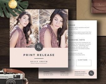 Print Release Template for Photographer, Photo Print Release Photoshop Design Template, Digital Photo Marketing Template - INSTANT DOWNLOAD