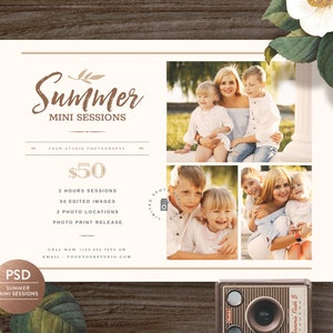 Sommer Familie Mini Session Vorlage für Fotografen, Mini Session Marketing Flyer, Fotograf Herbst Minis - INSTANT DOWNLOAD MS036