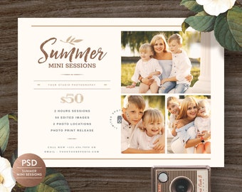 Summer Mini Session Flyer Template: Photography Marketing (PSD)