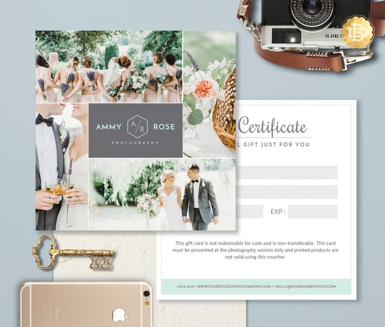 Photography Gift Card Template Gift Certificate Etsy