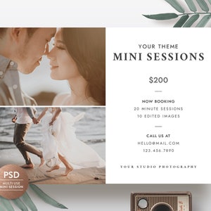 Mini Session Vorlage für Fotografen, Sommer Mini Sessions, Herbst Mini Vorlagen, Photoshop Mini Session Vorlage - INSTANT DOWNLOAD MS042