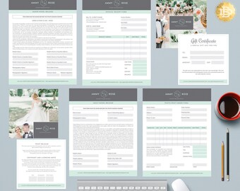 Bundles of Photography Business Form and Contracts - Session Contract, Pricing Guide, Model Release, etc . MS Word & Photoshop Form - PSF002