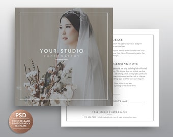 Print Release Template for Photographer, Photo Print Release Photoshop Design Template, Photo Marketing Template - INSTANT DOWNLOAD PR004
