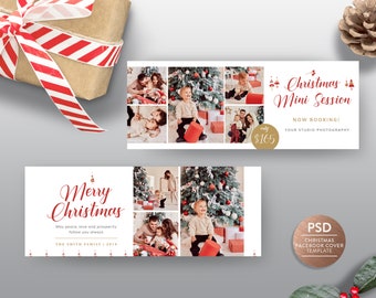 Facebook Timeline Cover Template , Social Media Photoshop Template, Christmas Facebook Cover for Photographer - INSTANT DOWNLOAD FC004