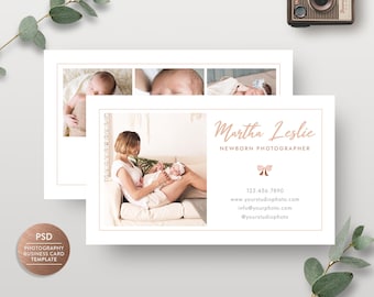 Newborn Business Card Template, Business Card Template for Photographer, Lifestyle Photographer Business Card - INSTANT DOWNLOAD BC006