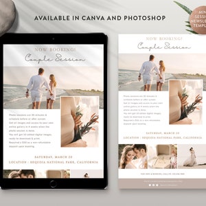 Mini Session Newsletter Canva Template, Photography Mini Session Photoshop Template, Newsletter Marketing Template - INSTANT DOWNLOAD MS087