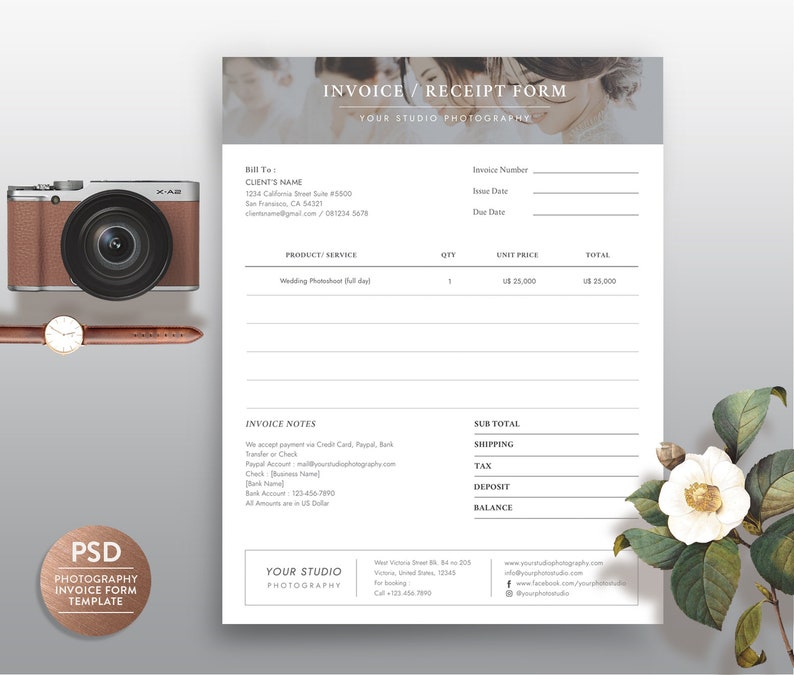 Gallery Detail: Modèle De Facture Pour Photographe Facture De Photographie Dans Ms