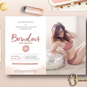 Modello per mini sessione boudoir per fotografo, biglietto di marketing per mini sessione di San Valentino, volantino per sessione nuziale - DOWNLOAD IMMEDIATO MS031