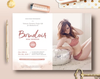 Boudoir Mini Session Template for Photographer, Valentine Mini Session Marketing Card, Bridal Session Flyer Design - INSTANT DOWNLOAD MS031