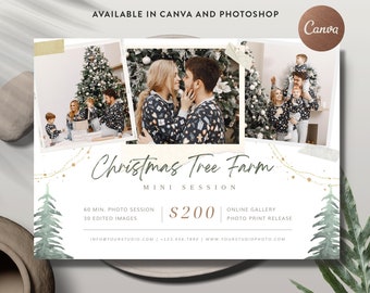 Christmas Mini Session Canva Template, Holiday Mini Session Flyer, Photography Mini Session Photoshop Template - INSTANT DOWNLOAD MS075