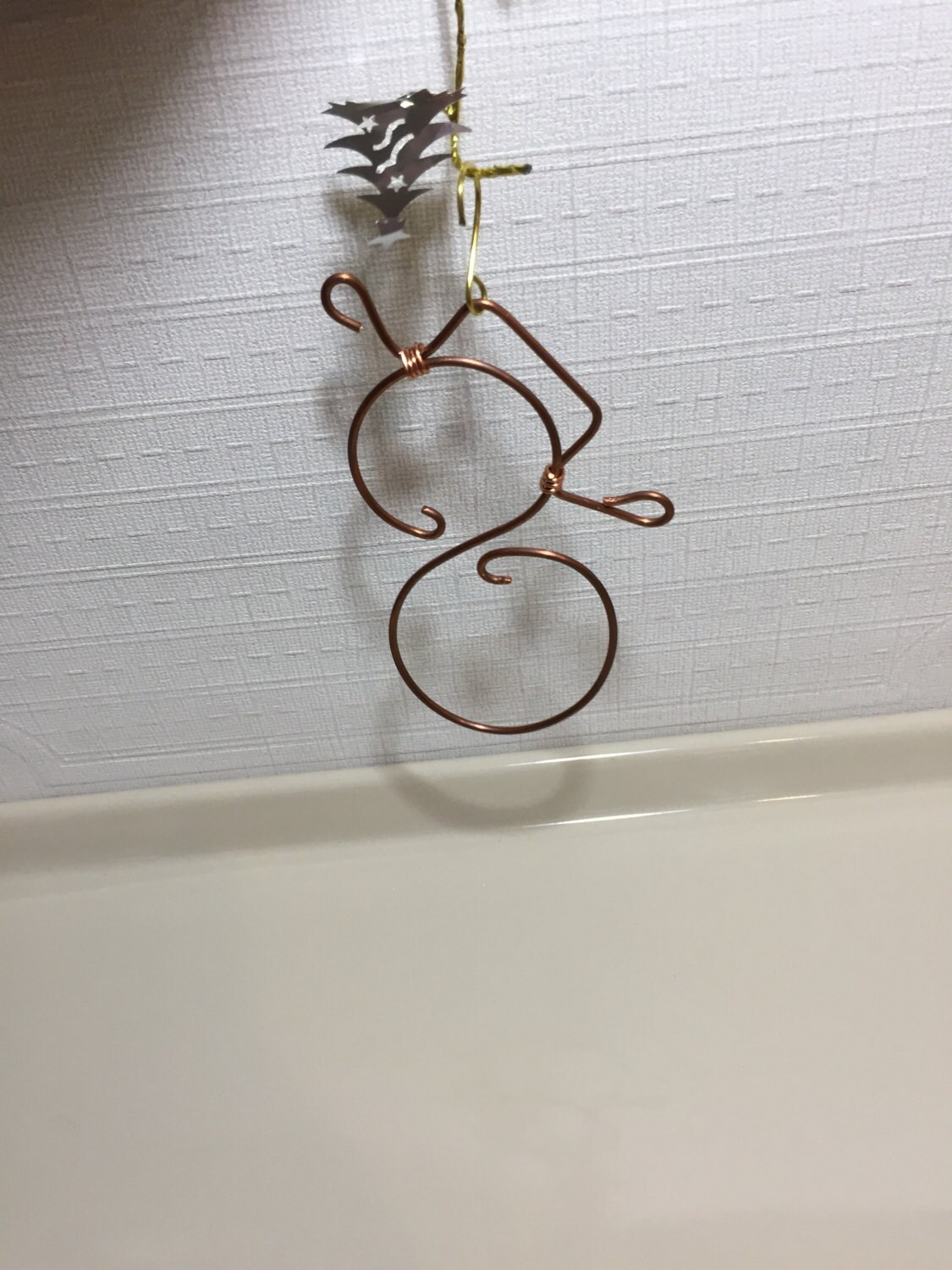 Wire wrapped copper snowman ornaments copper Christmas