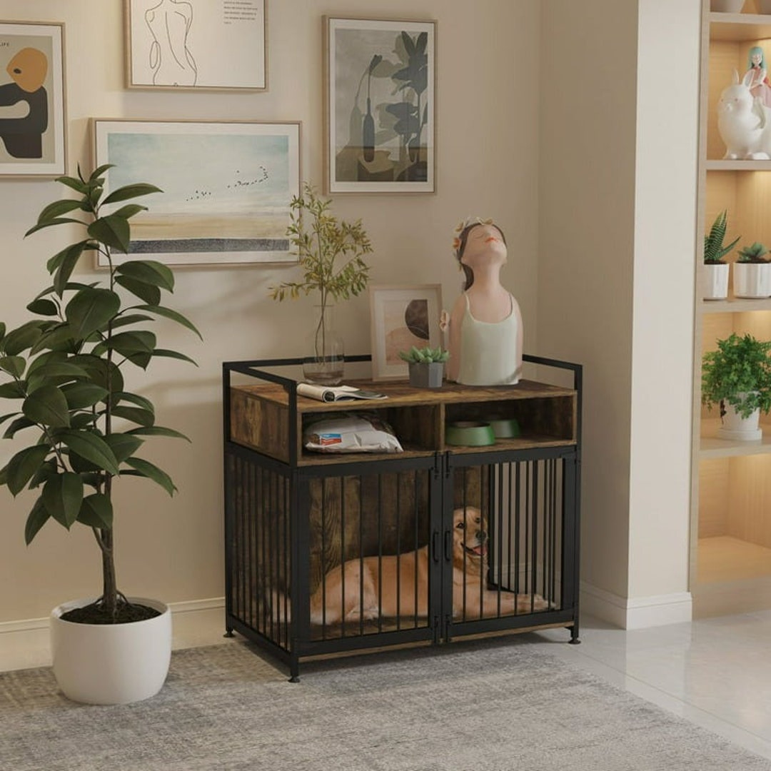 Indoor Heavy Duty Kennel With Storage & Antichew Dog Crate Etsy